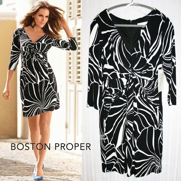 Boston Proper Dresses & Skirts - 🆕 NWT Floral Shell Knot Sheath Boston Proper Size 18 😍